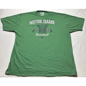 Notre Dame Fighting Irish Basketball Adidas Shirt Men's 2XL XXL Green